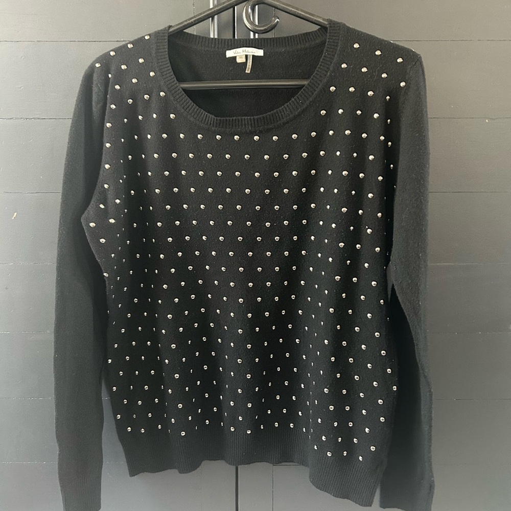 Vila Milanas Black Sweater with Silver stud Accents - XL